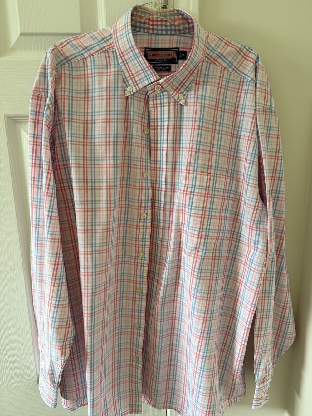 Vineyard Vines Pink & Light Blue Plaid Button-Down Shirt